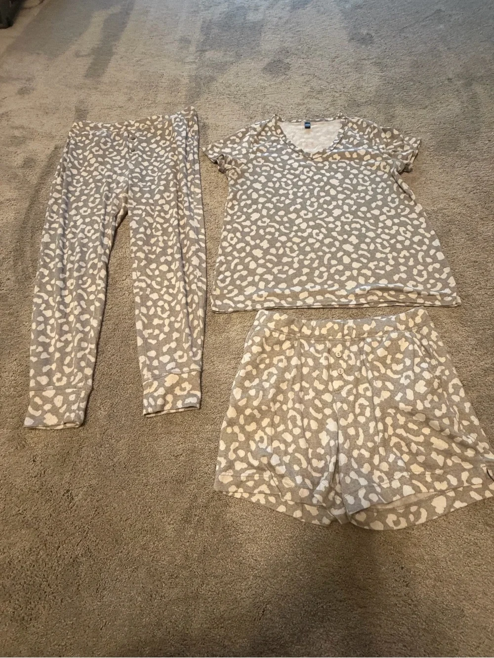 Cozy Leopard Print 3-Piece Pajama Lounge Set